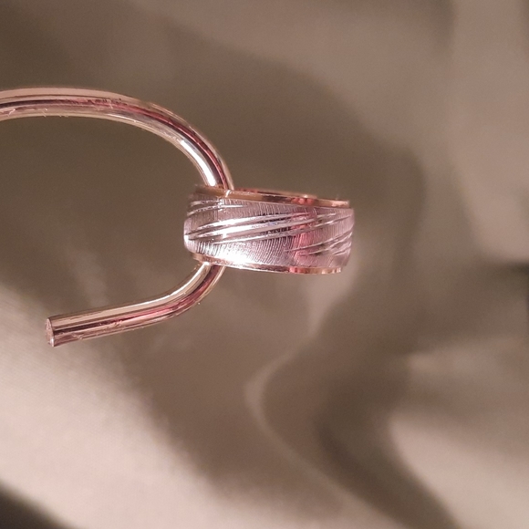 White gold and yellow  14 k gold thick ring pinky ring , small size 7 - Picture 2 of 4